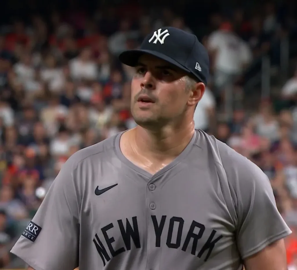 Grey New York Yankees Uniforms show how sweaty players get while playing.